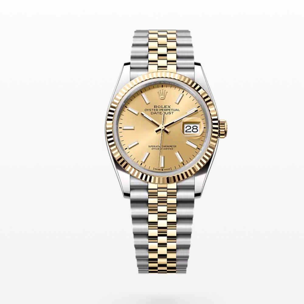 Authentic Rolex Datejust 126233 Gold and Silver Jubilee Bracelet Gold Bezel 2022